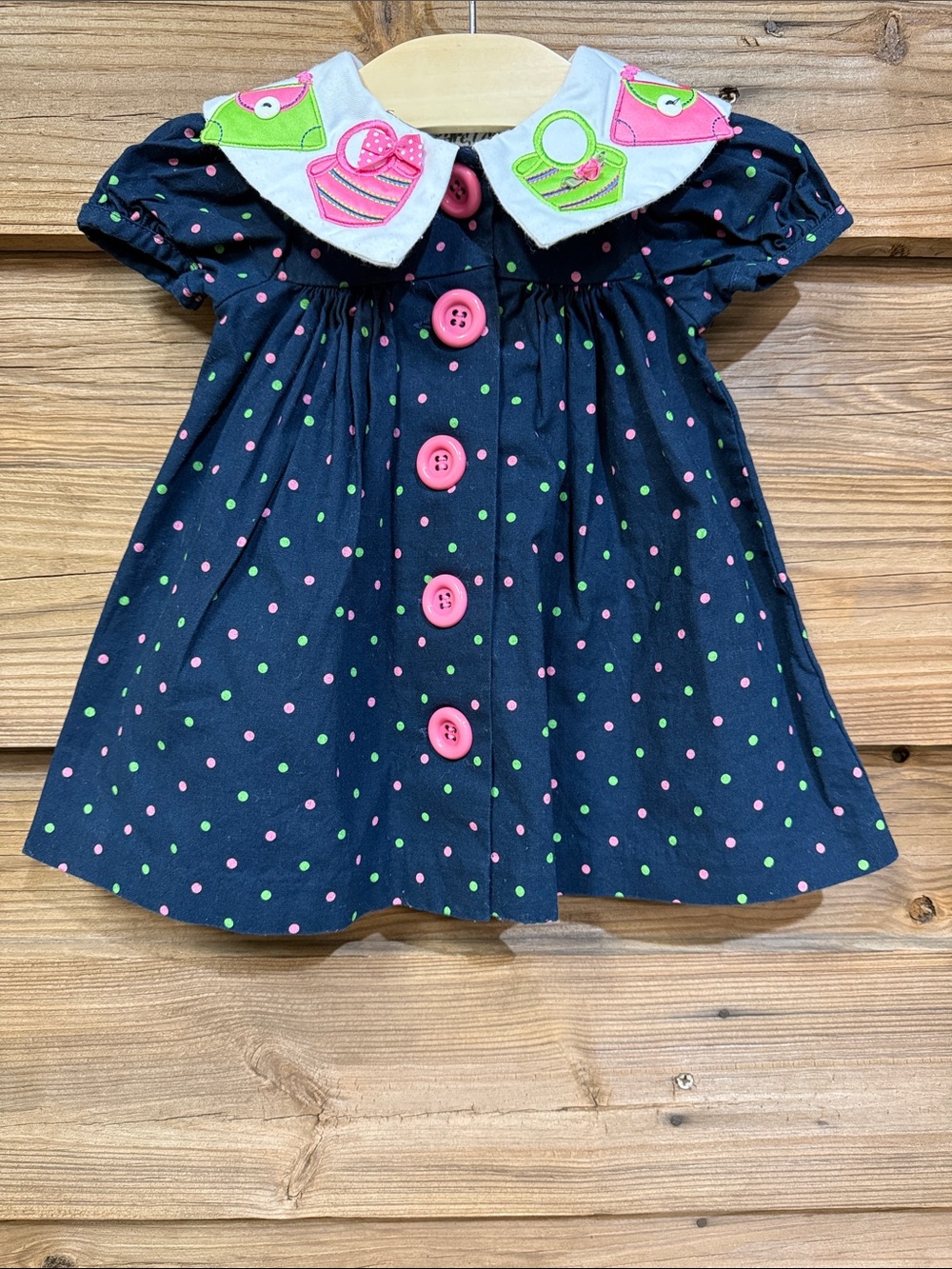 Rare, too! Polka Dot Button-Front Dress with Pure Collar